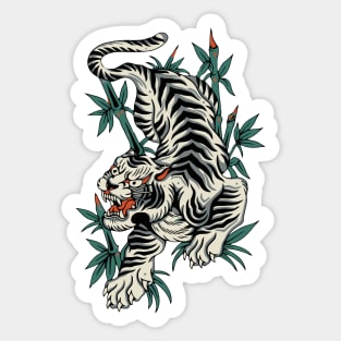 Tiger Oriental Beast Attacking Sticker